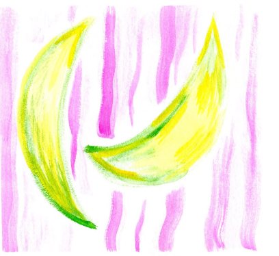 Watercolor painting of bananas