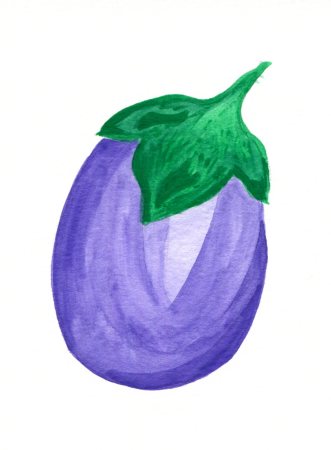 Watercolor painting of eggplant