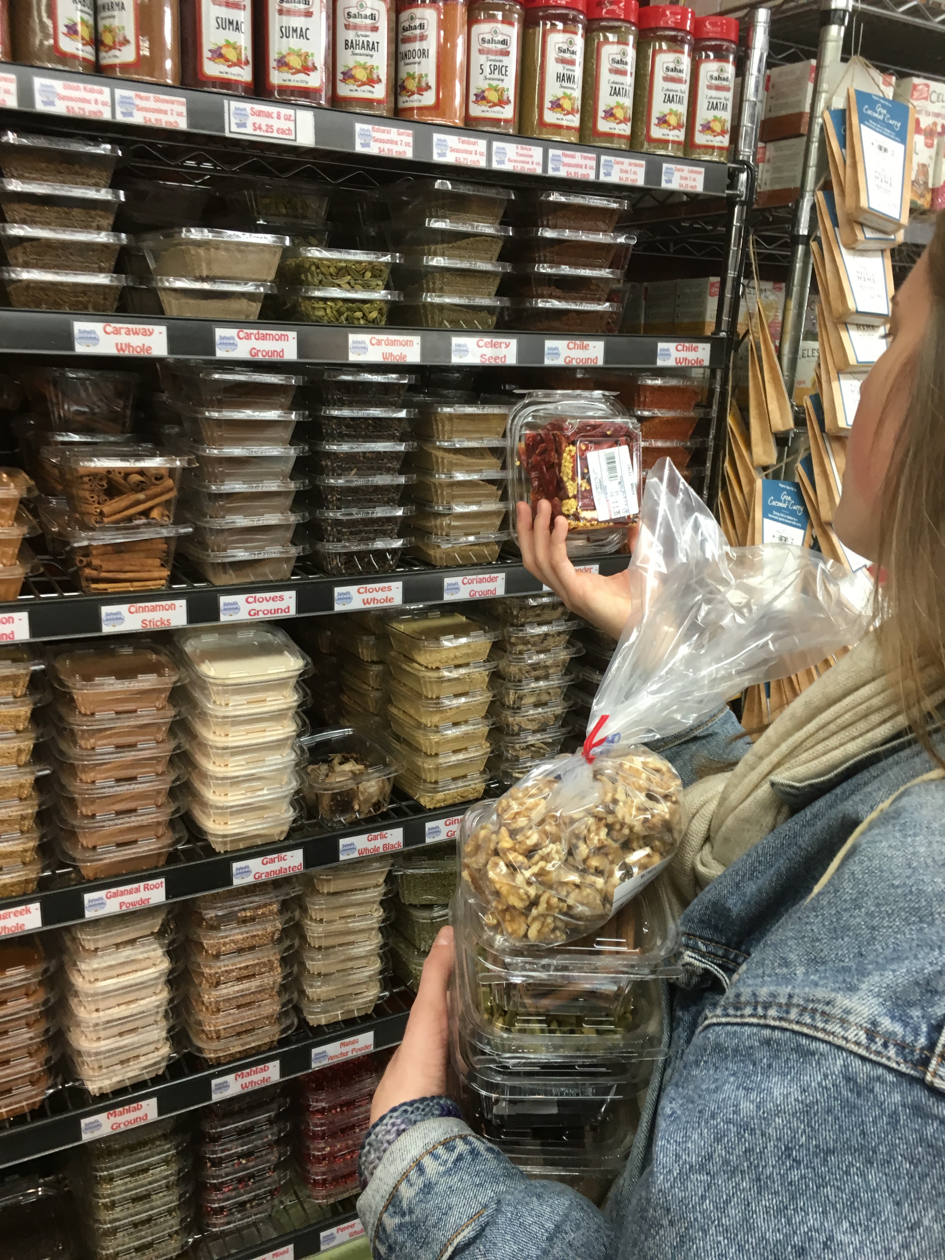 Sahadi grocery shopping in Brooklyn