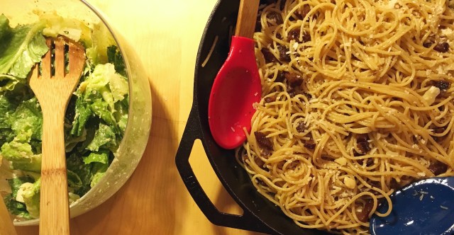 Pasta alla gricia with guanciale