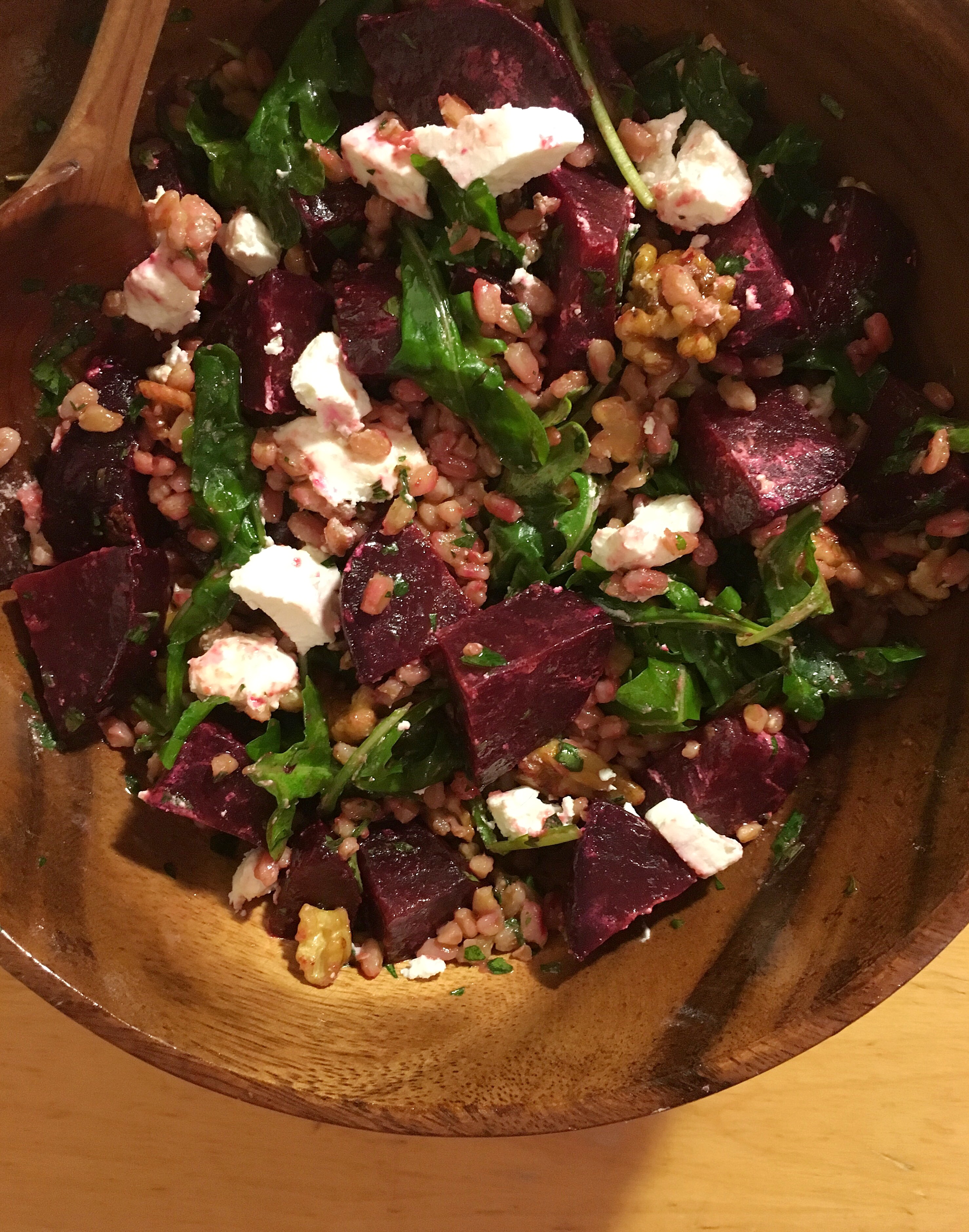 beet farro salad healthy veggie recipe
